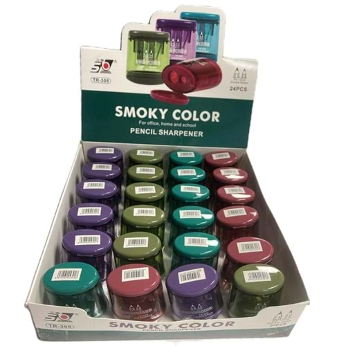 Bafix Kalemtraş Çiftli Hazneli Smoky Color TR-308 (1 Adet)