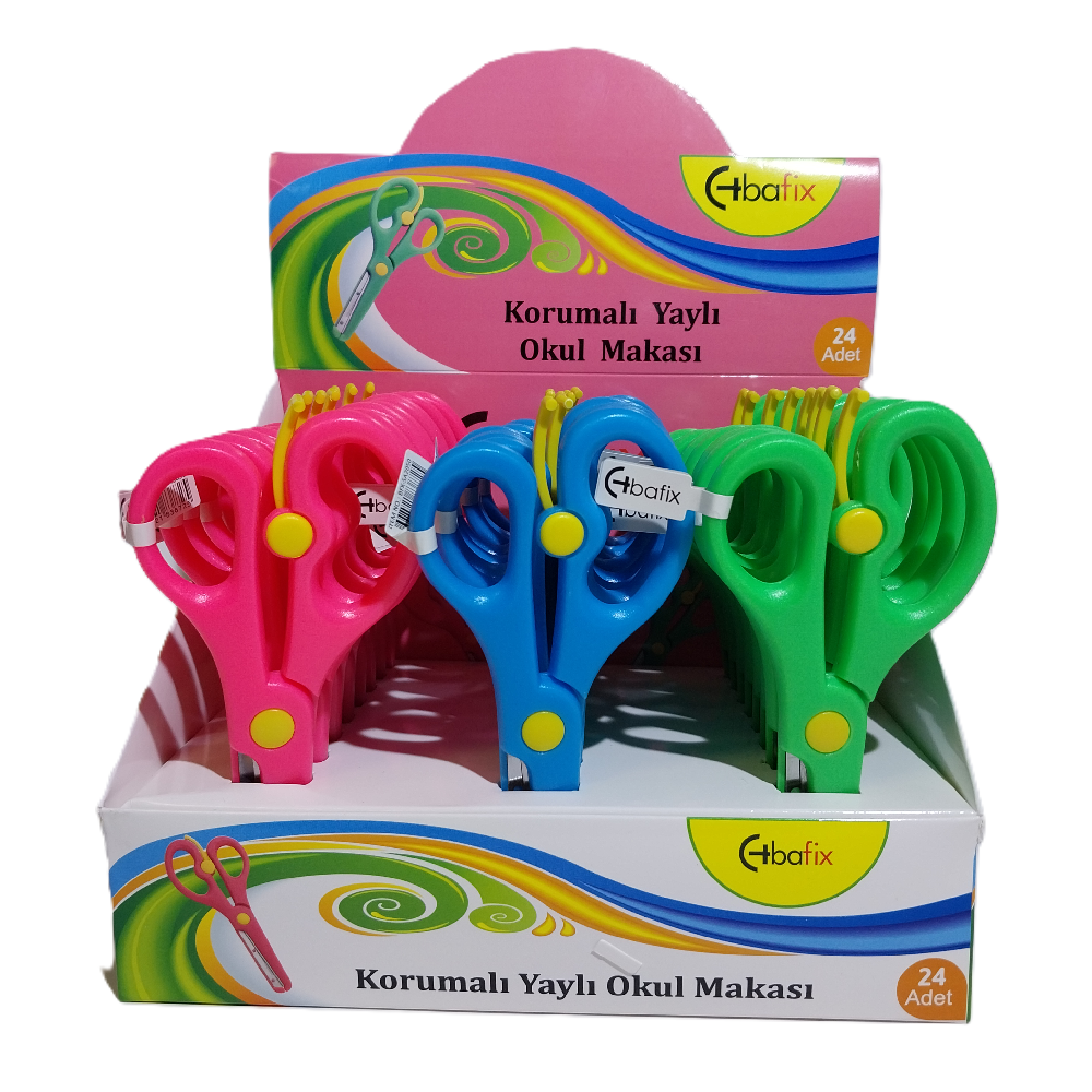 Bafix Okul Makası Korumalı Yaylı 13,5 Cm BFX-SA2050 (1 Adet)