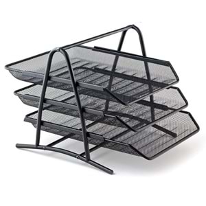 Bafix Evrak Rafı Metal Perforeli 3 Lü Siyah BFX-MER9205S