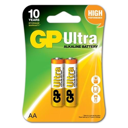 GP G-Tech LR6 AA Boy Ultra Alkalin Kalem Pil 2'li Paket GP15AU-U2