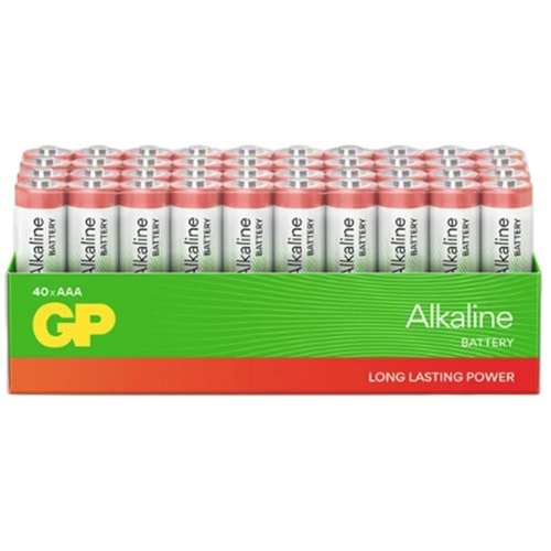 GP G-Tech LR03 AAA Boy Red Alkalin İnce Kalem Pil 40'lı Paket GP24ARETA21-2GST40