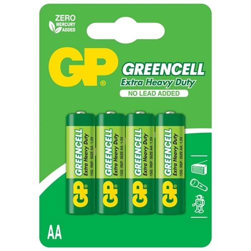 GP Greencel R6 AA Boy Çinko Kalem Pil 4'lü Paket GP15G-U4