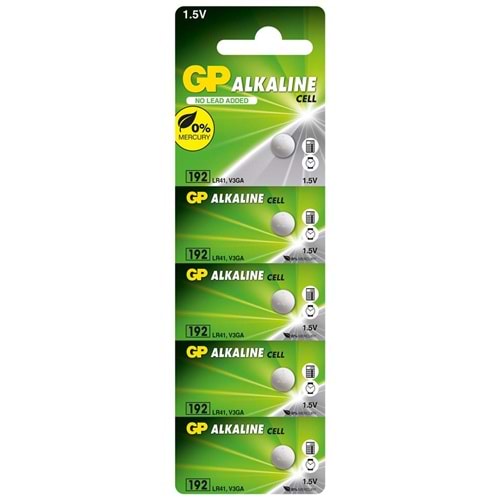 GP GP192-C5 LR41 AG3 Alkalin Düğme Pil 5'li Paket