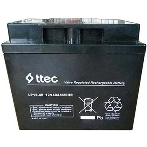 Ttec 12V 40AH Bakımsız Kuru Akü