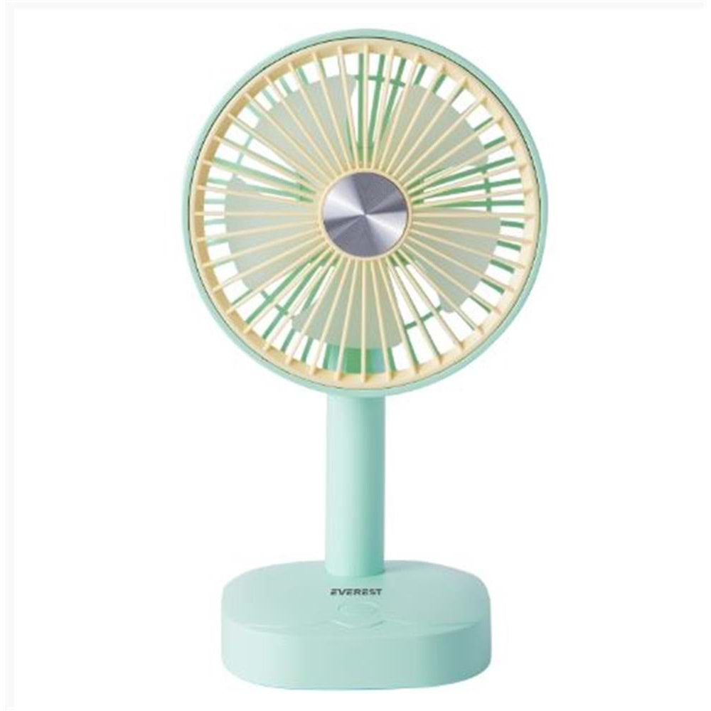 Everest EFN-510 Yeşil- Sarı 1200mAh 5 İnç 3 Hız Kademeli Dönebilen Masaüstü Usb Fan
