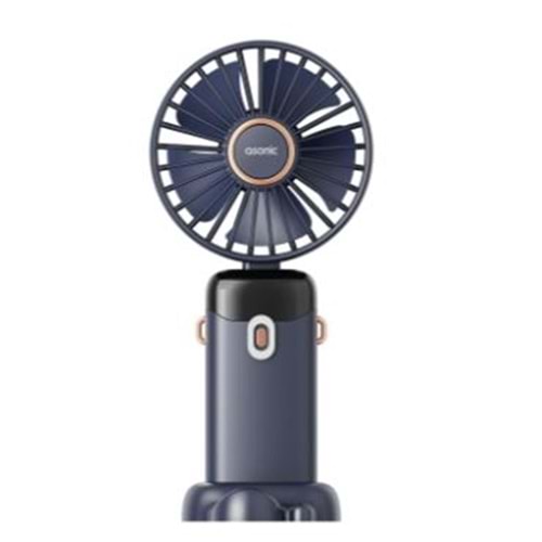 Asonic AFN28 Lacivert 500mAh 3 Kademe Dijital Göstergeli Katlanabilir Mini USB Fan