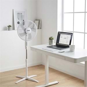 Everest FAN10 Valora Air Beyaz-Gri 16 Maks 45W 3 Kademe 1200RPM Yıldız Ayak 5 Bıçaklı Vantilatör