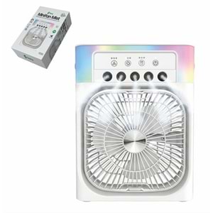Feny FN-F65 Beyaz RGB Aydınlatma Ultra Sessiz Buharlı 3 Kademeli 1800Mah Şarjlı Masa Fanı