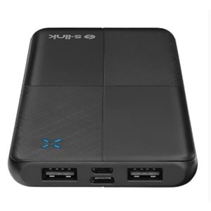 S-link IP-G12N 10000mAh Micro+Usb+ Type-C Giriş+Çıkış Siyah Taşınabilir Pil Şarj Cihazı Powerbank