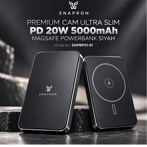 Snapron Snppb01-01 Siyah 5000 mah Pd 20W USB- C MAGSAFE Ultra Silim ( Magnetic Wireless)