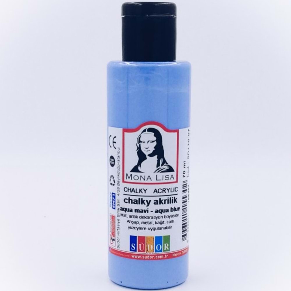 Mona Lisa Akrilik Boya Chalky 70 ML Aqua Mavi SD170-07 (1 Adet)