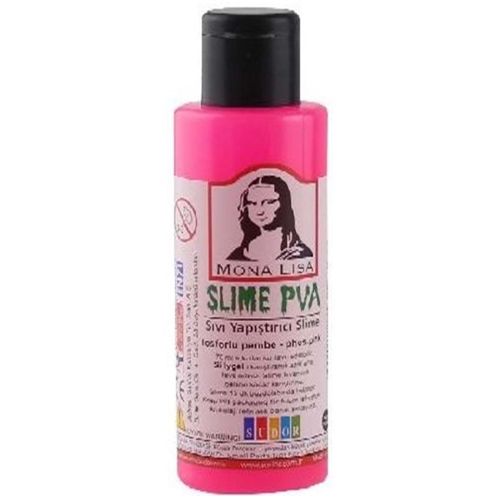 Mona Lisa Sıvı Yapıştırıcı Slime 70 ML Fosforlu Pembe SL01-12 (1 Adet)