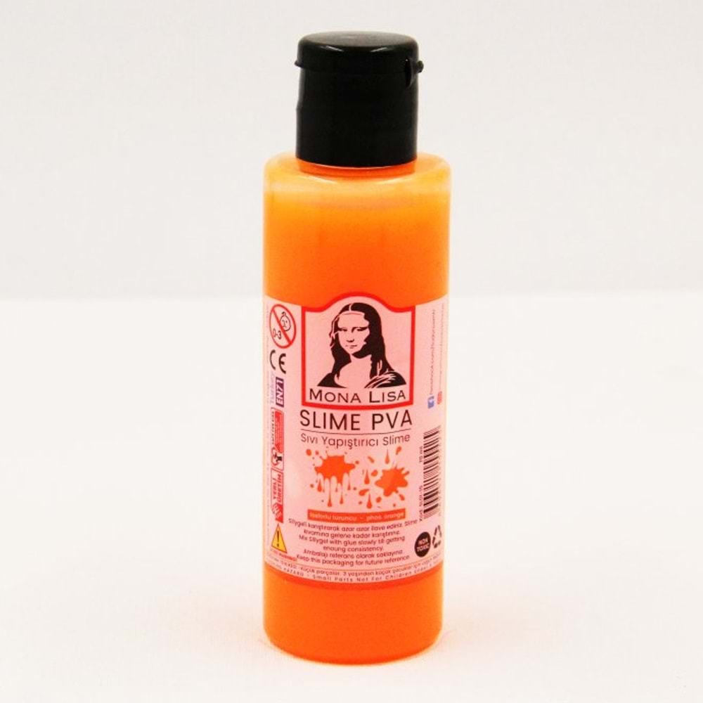 Mona Lisa Sıvı Yapıştırıcı Slime 70 ML Fosforlu Turuncu SL01-15 (1 Adet)