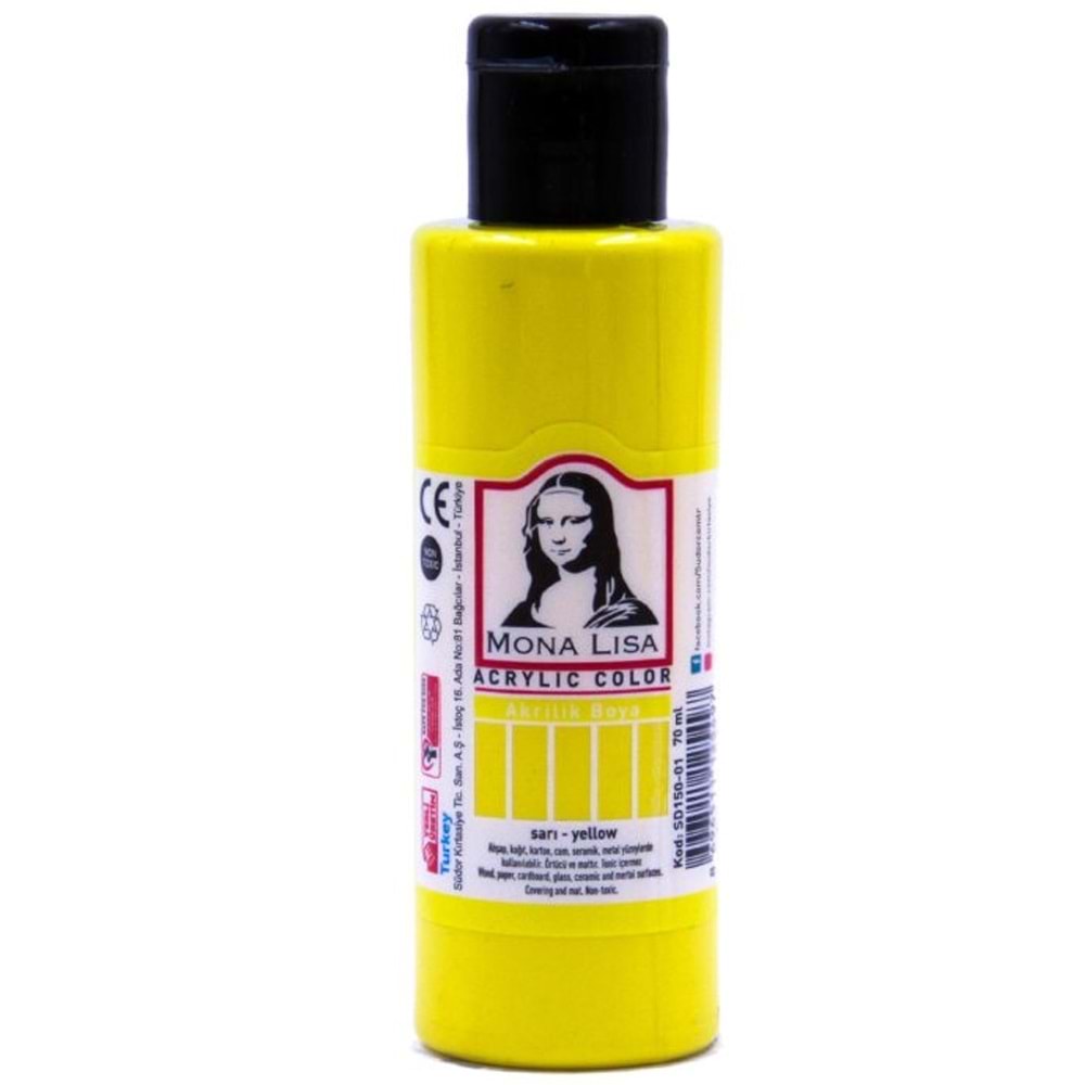 Mona Lisa Akrilik Boya 70 ML Limon Sarı SD150-01 (1 Adet)