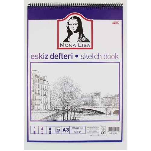 Mona Lisa Eskiz Defteri Telli A3 120 GR 50 YP MN13-3