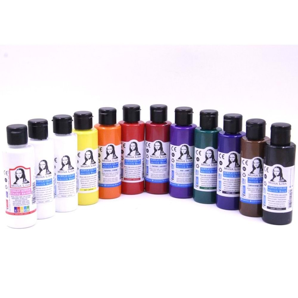 Monalisa Akrilik Boya 12x70 ML Set Extra Beyaz