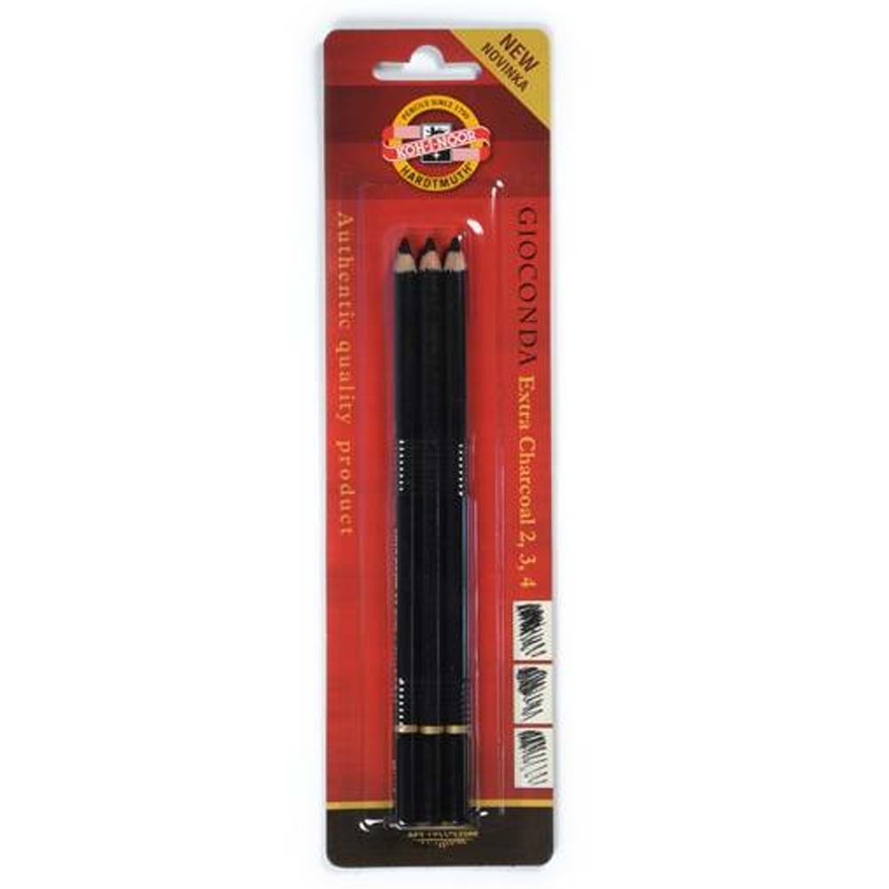 Koh-i Noor Siyah Charcoal Pencils 3 Pcs 8811