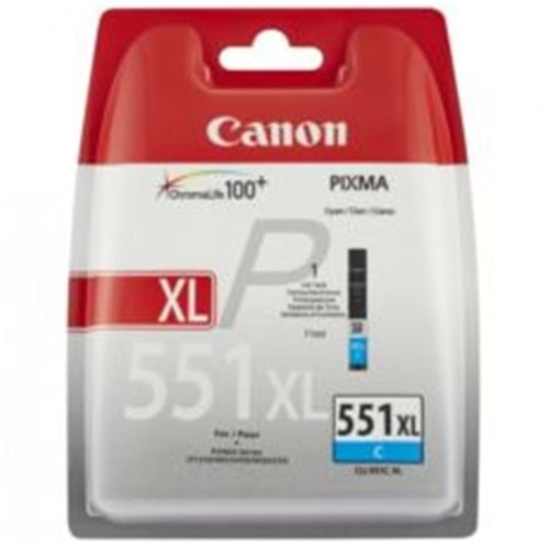 Canon CLI-551XL C Cyan Mavi Yüksek Kapasiteli Mürekkep Kartuş IP7250 MX925