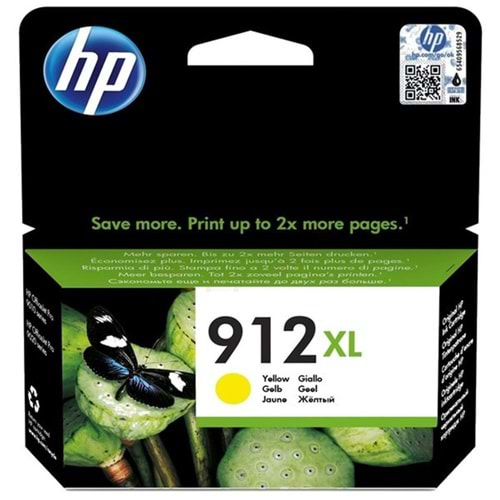 HP 912XL Yüksek Kapasite Yellow Sarı Kartuş 3YL83A