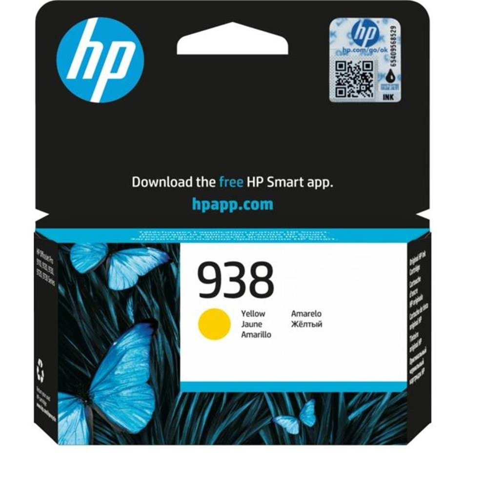 HP 938 Yellow Sarı Kartuş 4S6X7PE