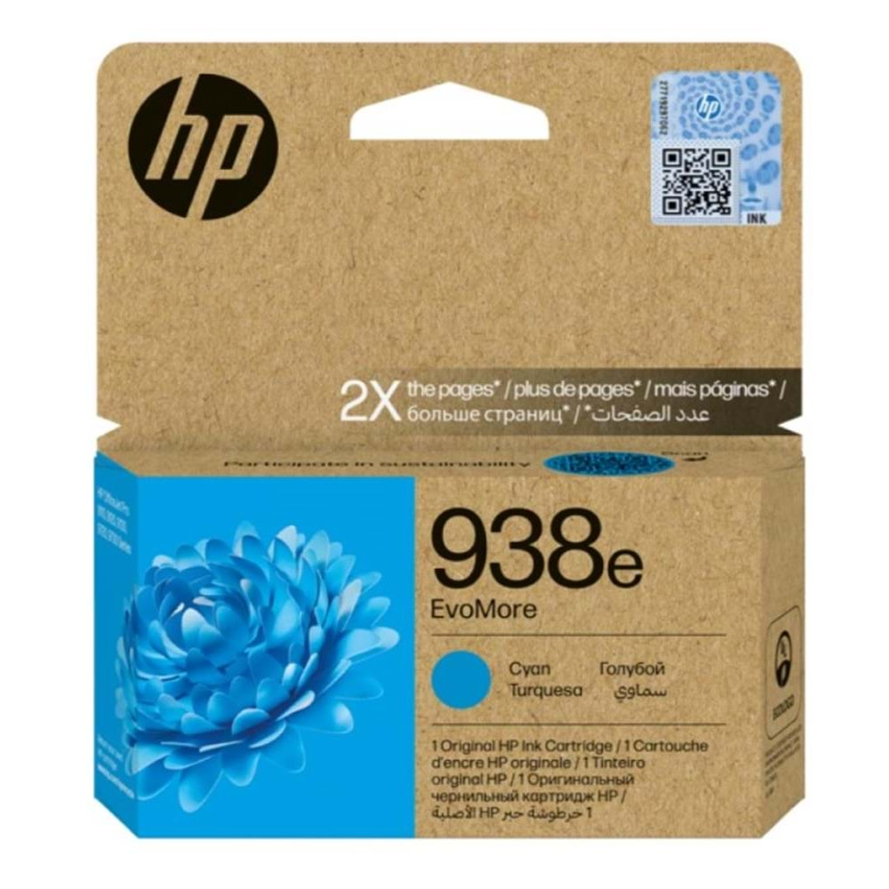 HP 938e Cyan Mavi Yüksek Kapasite Kartuş 4S6X9PE