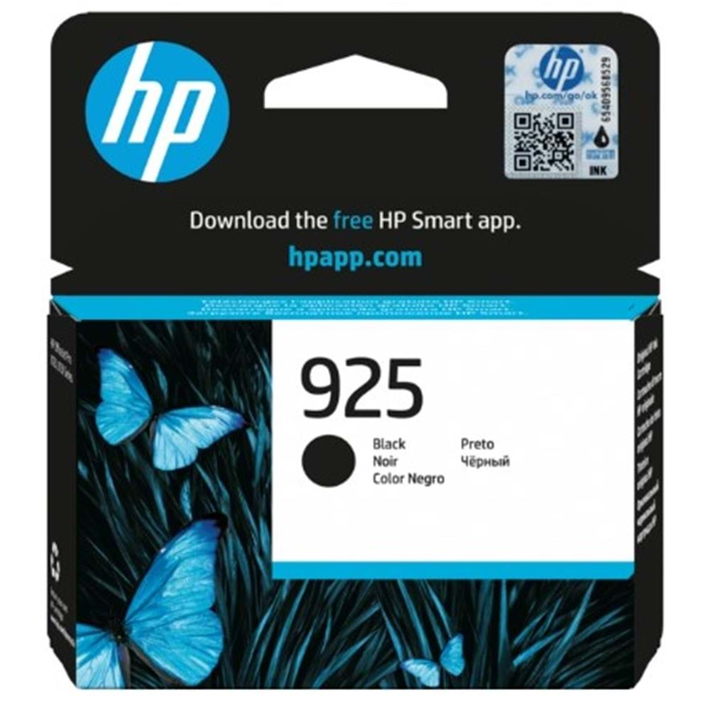 HP 925 Black Siyah Kartuş 4K0V9PE