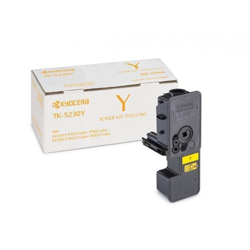 Kyocera TK-5230Y Yellow Sarı Orjinal Fotokopi Toneri Ecosys M5521cdn-5521cdw P5021cdn-5021cdw 2.200