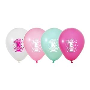 Balonevi Balon 1+1 Pink Stars Baskılı 12