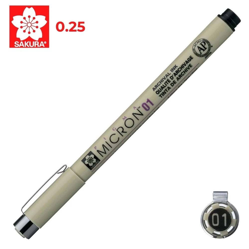 Sakura Pıgma Mıcron 01 0.25 MM Siyah XSDK01 (1 Adet)