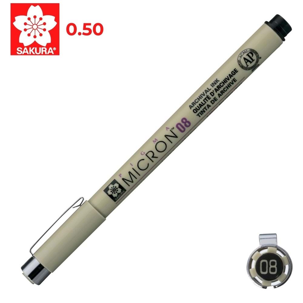 Sakura Pıgma Mıcron 08 0.5 MM Siyah XSDK08 (1 Adet)