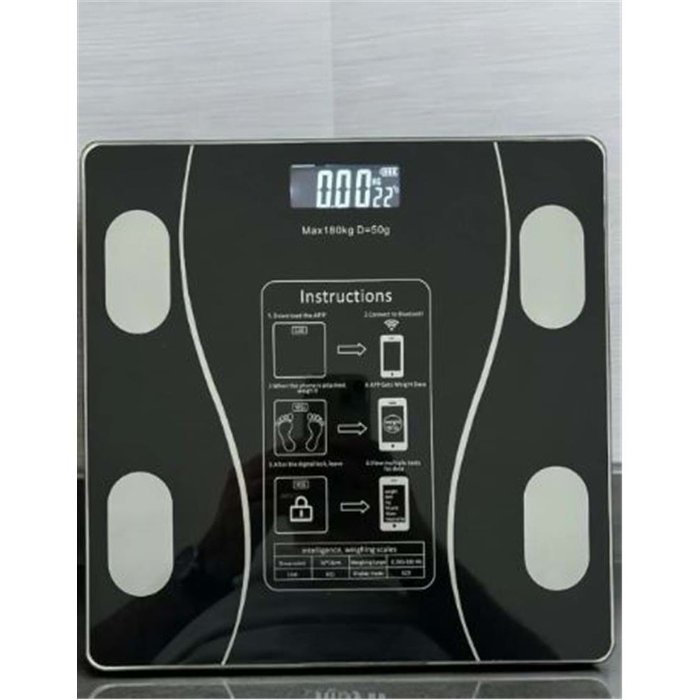 Techfit Dijital Baskül TF-1075 (Bluetooth Özellikli) Hassas Ölçüm (2.5-180kg)