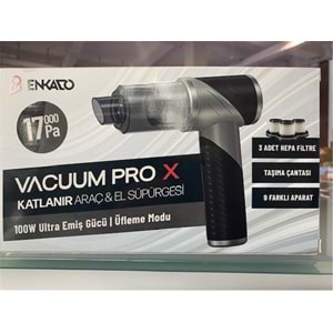 Enkado EKD-SP20 17000PA 2000MAH Güçlü Vakum-Üflemeli Şarjlı Katlanabilir Araç Süpürgesi 3ad Filtr