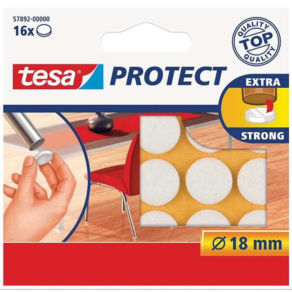 Tesa Zemin Koruyucu Daire Keçe Beyaz 16x18 MM x (1 Adet)