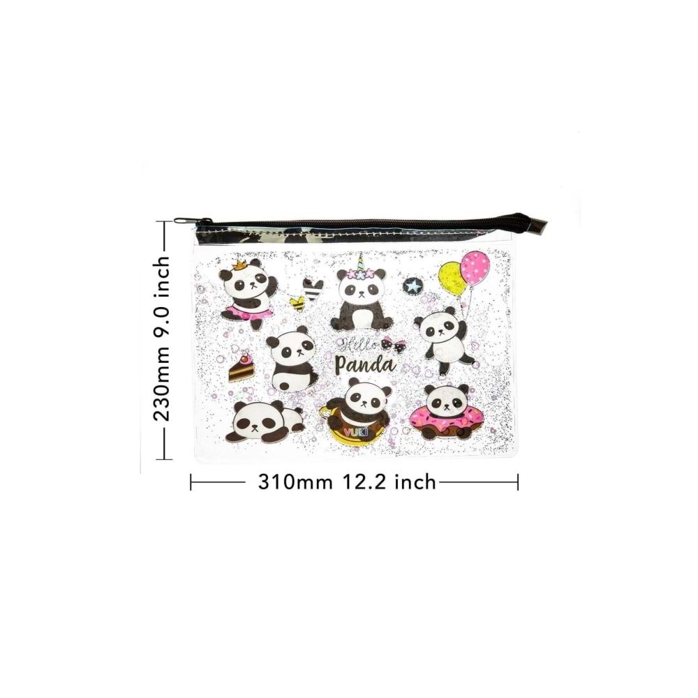 Vuki Fermuarlı Şeffaf Dosya Sulu A4 Panda VK-0073-04