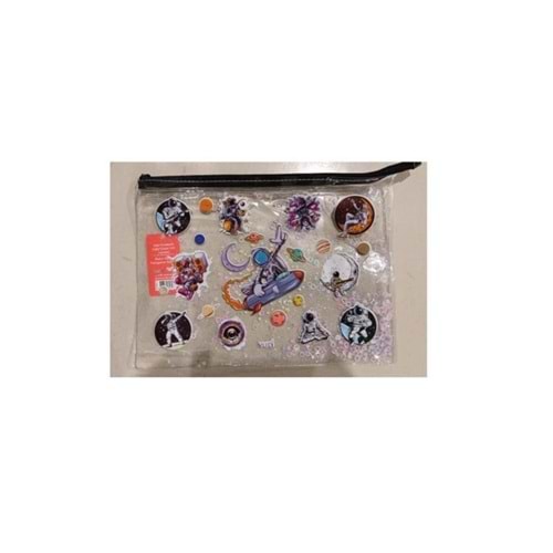 Vuki Fermuarlı Şeffaf Dosya Sulu A4 Astronot 1/S VK-0073-07