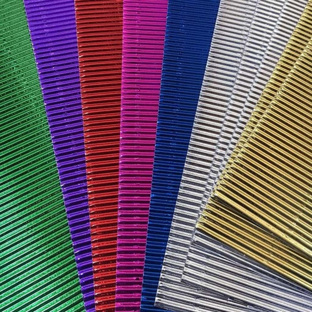 Kika Oluklu Metalik Karton 50x70 (1 Adet)