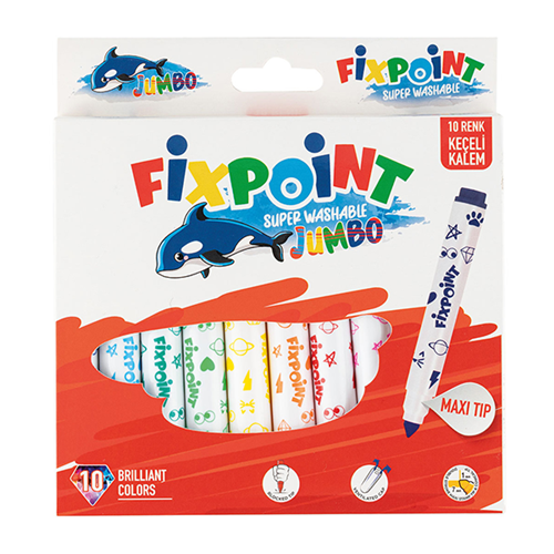 Fixpoint Keçeli Kalem Jumbo P-5426 10 Lu