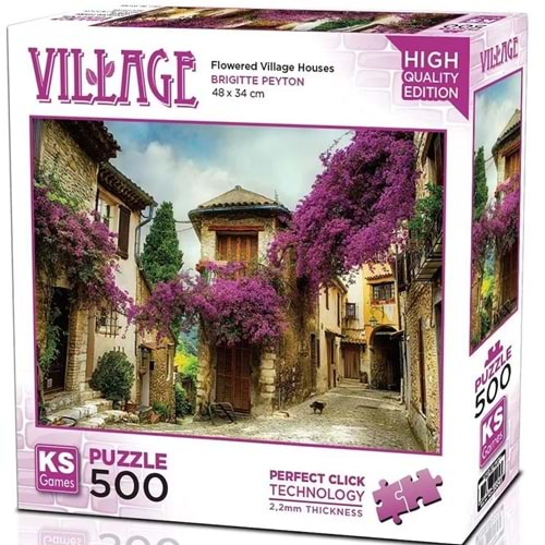 Ks Games Puzzle 500 Flowered Village Houses 20062