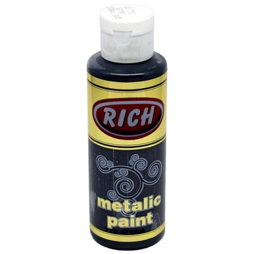 Rich Akrilik Boya Metalik 120 CC Siyah 0770