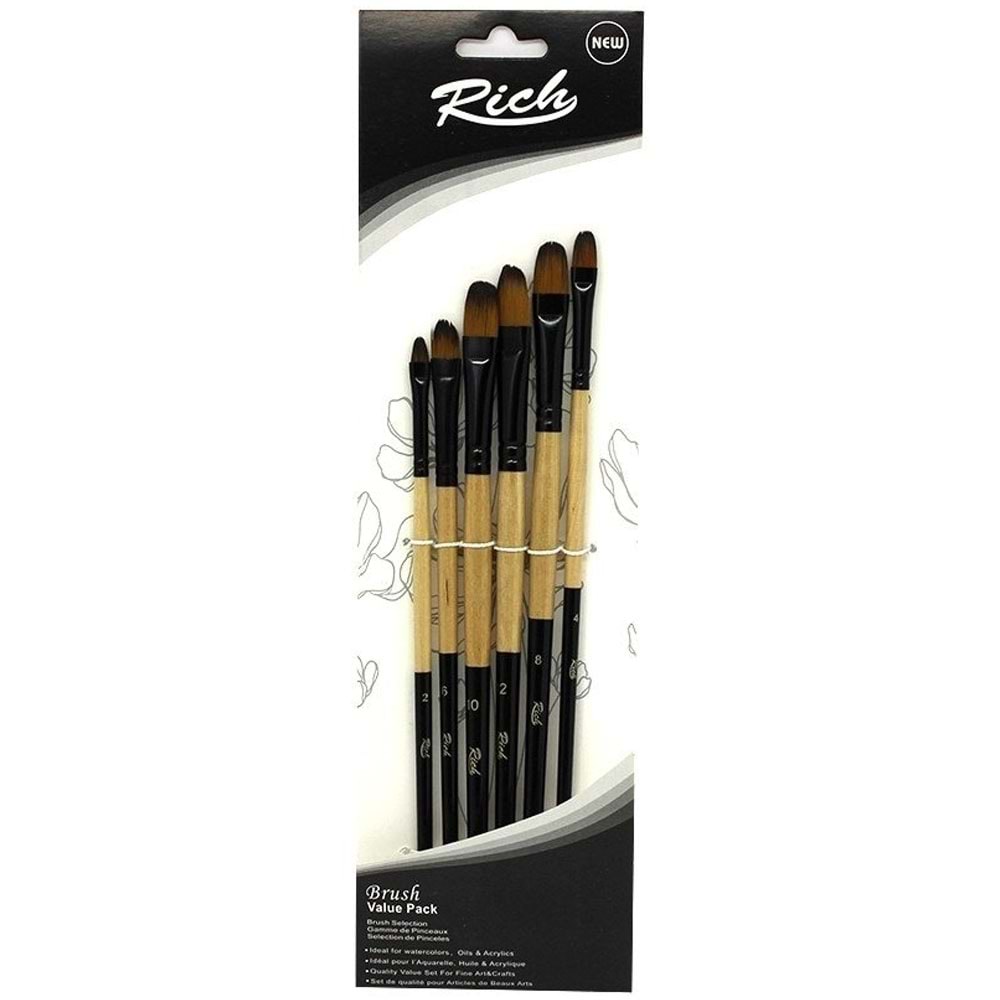 Rich Yeni Seri 02 Kedi Dili 6 Lı Fırça Set 6 11220