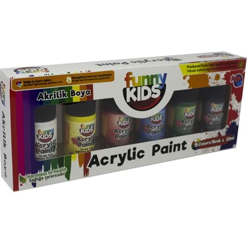 Funny Kids Akrilik 20 ML 6 Lı Set 1900
