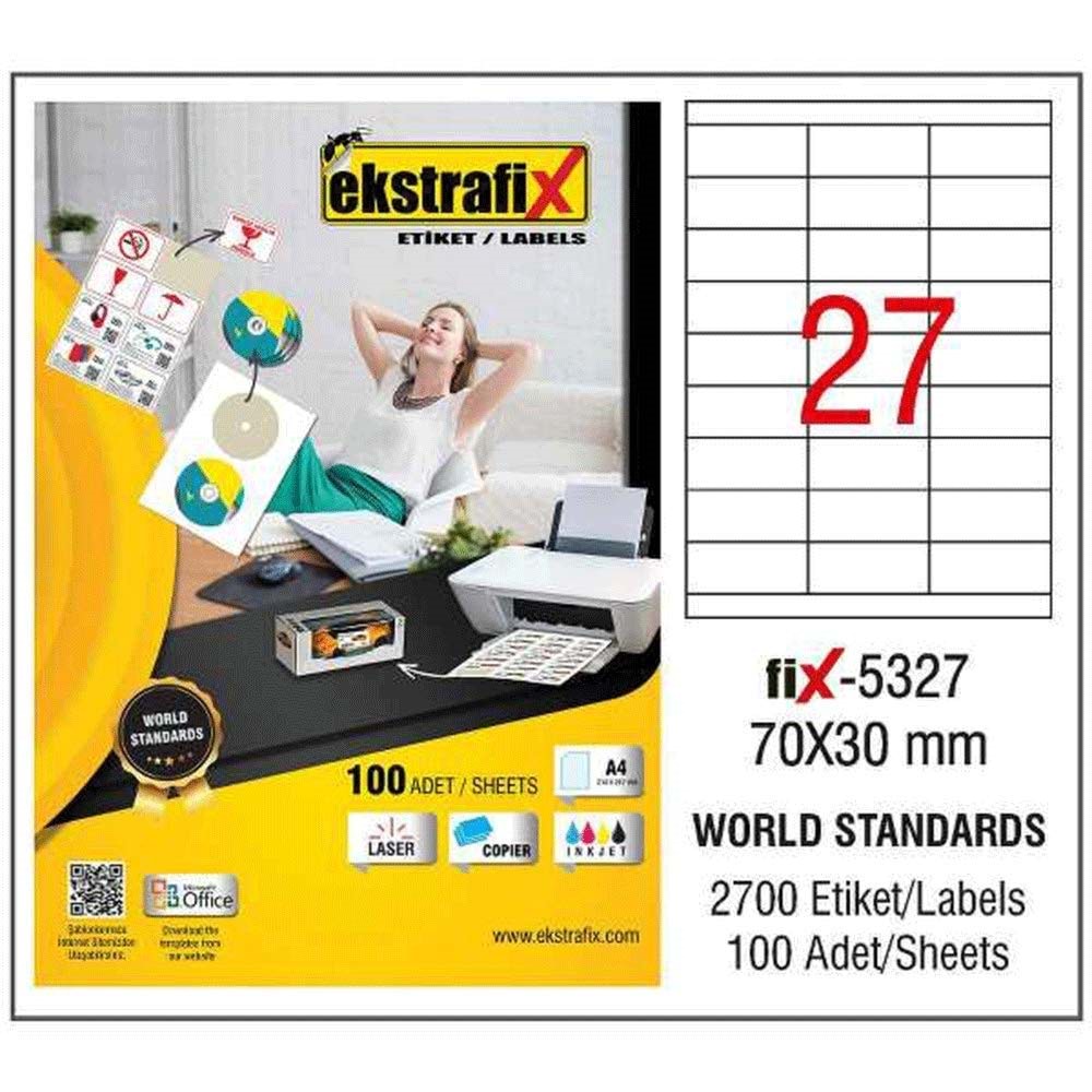 Ekstrafix Laser Etiket 70x30 MM Q Fix-5327