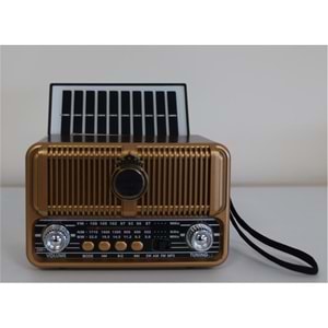 Everton Rt-660 Bluetooth Fm-Usb-Tf-Aux Şarjlı Nostaljik Radyo Solar (Güneş Panelli)