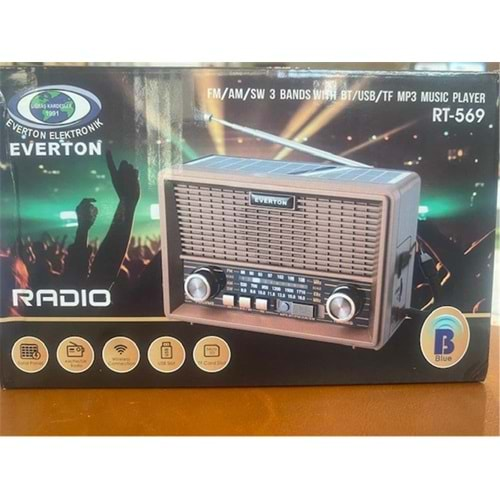 Everton Rt-659 Bluetooth Fm-Usb-Tf-Aux Şarjlı Nostaljik Radyo