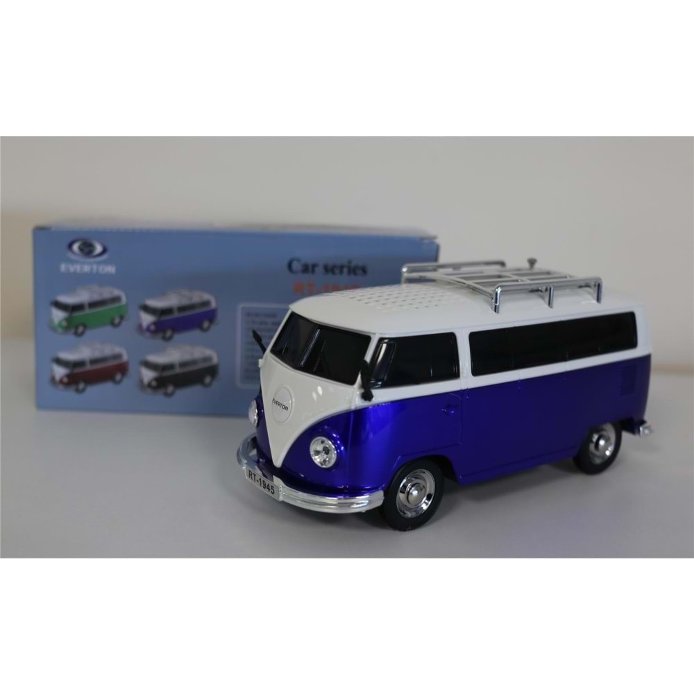 EVERTON RT-1945 Mavi Arabalı Bluetooth Fm-Usb-Tf-Aux Şarjlı Nostaljik Radyo