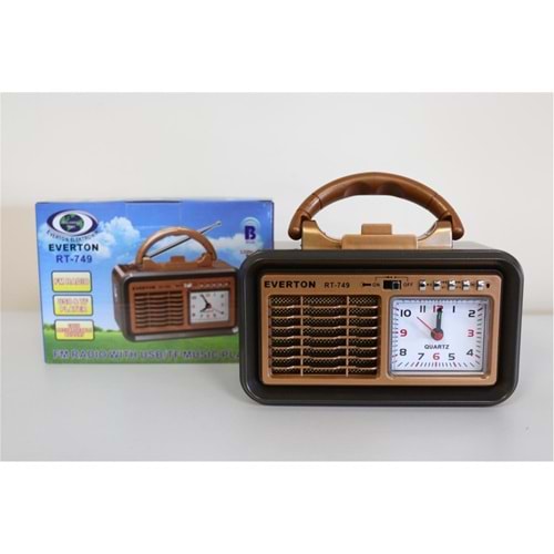 Everton Rt-749 Bluetooth Fm-Usb-Tf-Aux Şarjlı Nostaljik Radyo