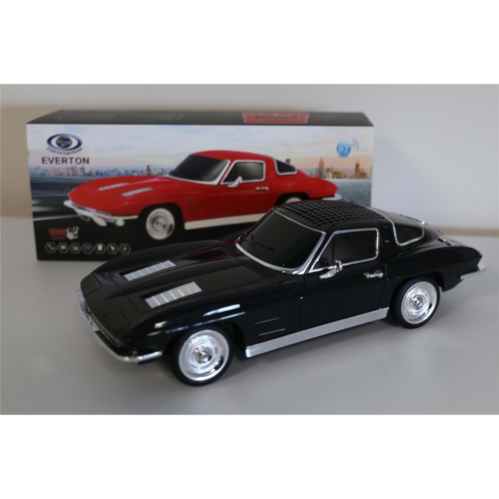 EVERTON RT-1956 Siyah Arabalı Bluetooth Fm-Usb-Tf-Aux Şarjlı Nostaljik Radyo