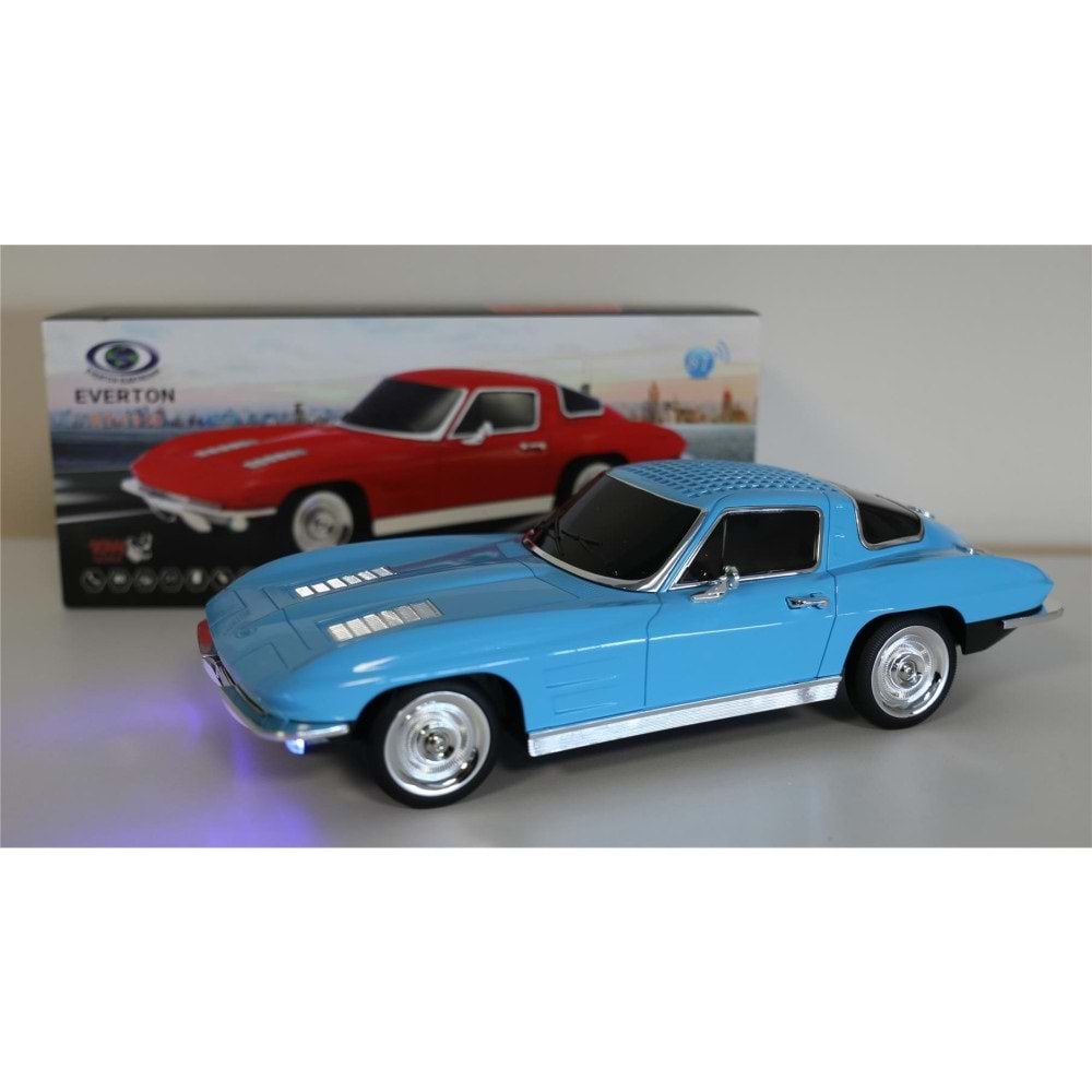 EVERTON RT-1956 Mavi (Blue) Arabalı Bluetooth Fm-Usb-Tf-Aux Şarjlı Nostaljik Radyo