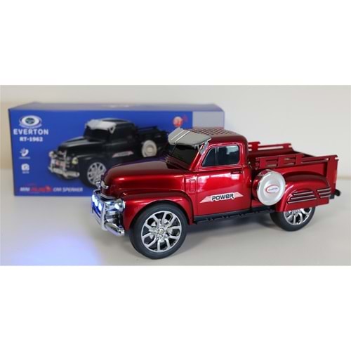 EVERTON RT-1962 Kırmızı Arabalı Bluetooth Fm-Usb-Tf-Aux Şarjlı Nostaljik Radyo