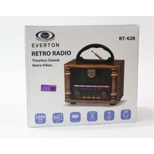 Everton Rt-628 Retro Vibes Bluetooth Fm-Usb-Tf-Aux Şarjlı Nostaljik Radyo Led